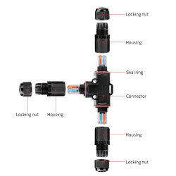 EW-P20T-2P T-Type 2-Pin Waterproof Connector - 4