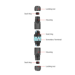 EW-P23-3P 3-Pin Waterproof Connector - 3