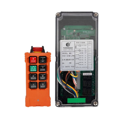 F21-E1B-JTK AC/DC 24V-440V Industrial Crane Wireless Remote Control Set + Emergency Stop - 1