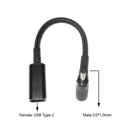 Female Type C to Male 3.0x1.1mm Jack Converter Cable Type-C to 3011