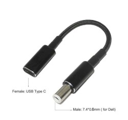 Female Type C to Male 7.4x0.6mm Dell Converter Cable Type-C to 7406DELL