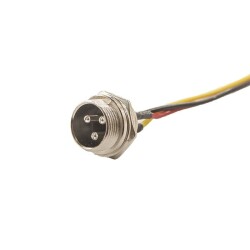 GX-16 3-Pin Wired Mike Connector - Male 