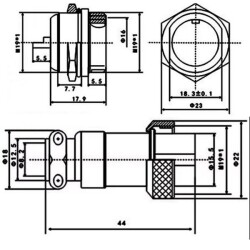 GX-20 14-Pin 20mm Mike Connector Set - 3