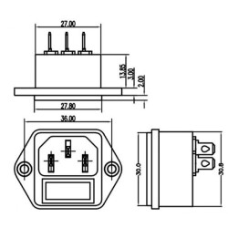 HD-901 Erkek Power Soketi T85 On-Off Anahtarlı - 3