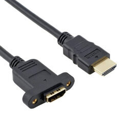 HDMI 2.0 4K Erkek-Dişi Panel Montaj Uzatma Kablosu - 1 Metre - 1