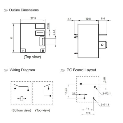 HF2160-1A-12DE 12V 30A Klima Rölesi 4-Pin - 3