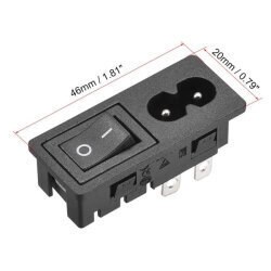 IEC C8 2-Pin Switched Power Socket - 3