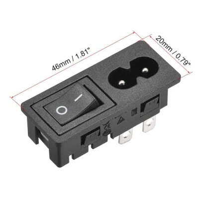 IEC C8 2-Pin Switched Power Socket - 3