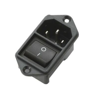 IEC320 Kulaklı Erkek Power Soketi - Anahtarlı Sigortasız - 1