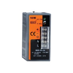 IMR-50-05 - 50W 5VDC 10A Ray Montajlı Kapalı Tip Mini Güç Kaynağı 