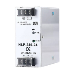 INLP-240-24 - 240W 24VDC 10A Raya Montajlı Güç Kaynağı 