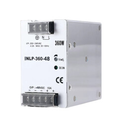INLP-360-48 - 360W 48VDC 7.5A Rail Mount Power Supply