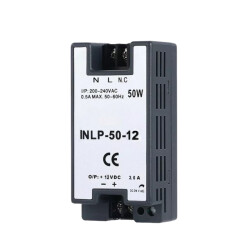 INLP-50-12 - 50W 12VDC 3.6A Raya Montajlı Güç Kaynağı 