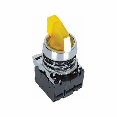 ISM-BK125B5 24V Metal Illuminated Latch Button - Yellow - 1