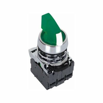 ISM-BK133B5 24V Metal Green Illuminated Latch Button 1-0-2 - 1