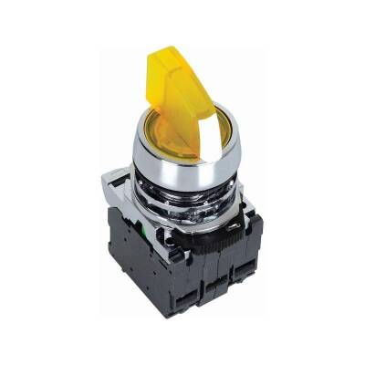 ISM-BK135B5 24V Metal Yellow Illuminated Latch Button 1-0-2 - 1