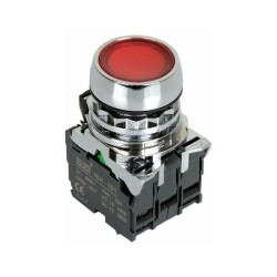 ISM-BW34B5 24V Illuminated Spring Metal Button - Red 