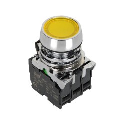 ISM-BW35B5 24V Illuminated Spring Metal Button - Yellow