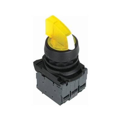 ISP-AK125M5 220V Yellow LED Illuminated Latch Button - 1