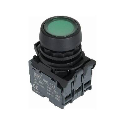 ISP-AW33B5 24V LED Illuminated Spring Button - Green - 1