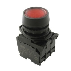 ISP-AW34M5 220V LED Illuminated Spring Button - Red 