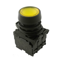ISP-AW35M5 220V LED Illuminated Spring Button - Yellow