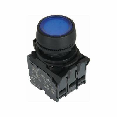 ISP-AW36B5 24V Led Işıklı Yaylı Buton - Mavi - 1