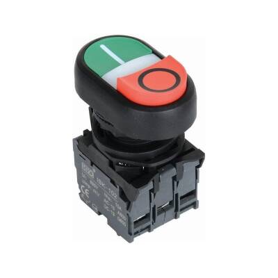 ISP-AW84B5 24V Ledli Çift Yaylı ikiz Buton - 1