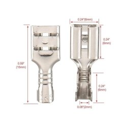 ITER 4.8A IF1D Non-insulated Cable End - 10 Pieces - 3