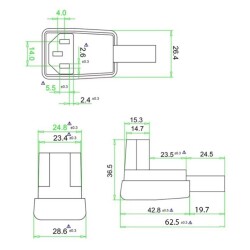 JA-2231-A Üçlü Dişi Power Soket Kablolanabilir Fiş - 3