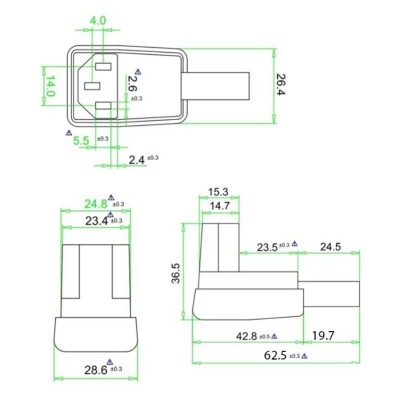 JA-2231-A Üçlü Dişi Power Soket Kablolanabilir Fiş - 3