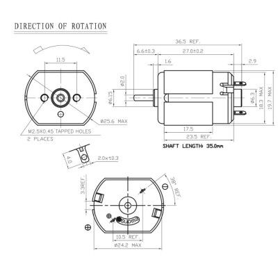 JFF-260PC 2.4V Mini DC Motor - 3