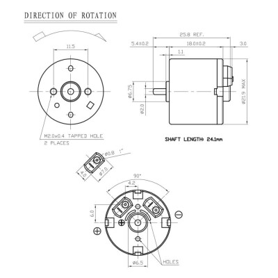 JRF-146VA 3.6V Mini DC Motor - 3