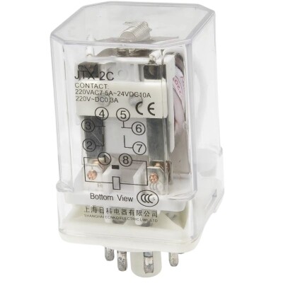 JTX-2C AC 380V 8 Pin 2NO + 2NC Electromagnetic Relay - 1