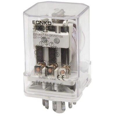 JTX-3C AC 220V 11 Pin 3NO + 3NC Electromagnetic Relay - 1