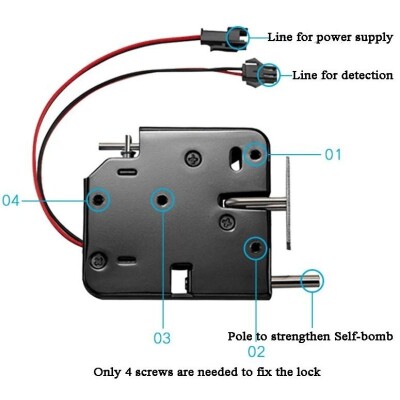 K02 12V 2A Magnetic Solenoid Lock - Push Spring - 2