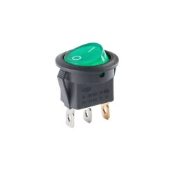 KCD1 Black Green Illuminated On/Off Switch 3 Pin