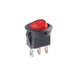 KCD1 Black Red 12V Illuminated On/Off Switch 3 Pin