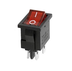 KCD1 Red Illuminated On/Off Switch 4 Pin