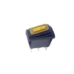 KCD3 15A Waterproof Yellow Light ON-OFF-ON Switch