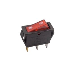 KCD3 Single Narrow Illuminated On/Off Switch - Red