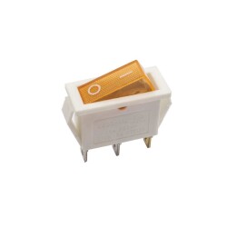 KCD3 Single Narrow Illuminated On/Off Switch - Yellow