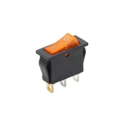 KCD3 Single Narrow Illuminated On/Off Switch - Yellow