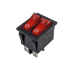 KCD4 Dual Non-illuminated ON-OFF Switch 4 Pin - Red - 1