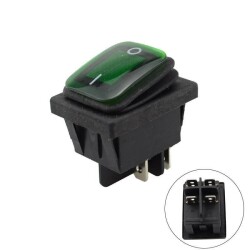 KCD4 Waterproof Green Light ON-OFF Switch 4 Pin