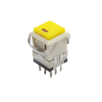 KD2-22 19mm Self - locking with lights Push Button - Yellow - 1