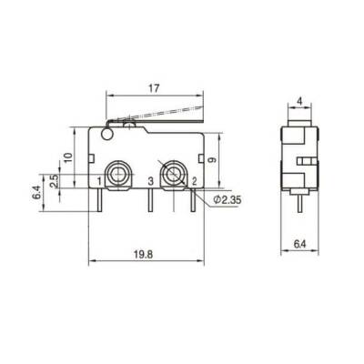 KW4A Micro Switch 3-Pin PCB Type - 3