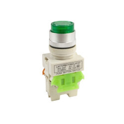 LAY7 (PBCY090) LAY37 1NO+1NC Switched Illuminated Push Button - Green - 1