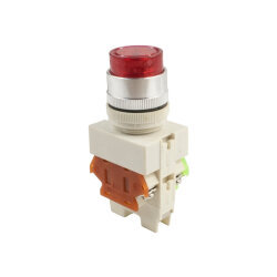 LAY7 (PBCY090) LAY37 1NO+1NC Switched Illuminated Push Button - Red - 2