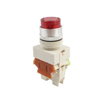 LAY7 (PBCY090) LAY37 1NO+1NC Switched Illuminated Push Button - Red - 2